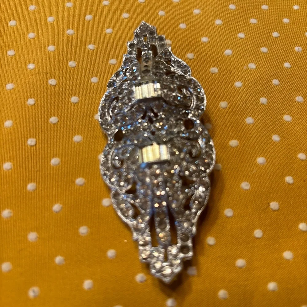Art Deco Double Clip Brooch - Picture 8 of 8